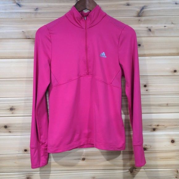 adidas Tops - Adidas Pink 1/2 Zip Long Sleeve Top Medium